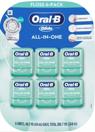 Oral-B Glide All-In One Mint Flavor Dental Floss 44 m 6 pk.